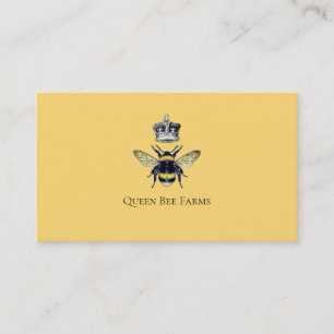 Bee Crown Beekeeping Apiary Honey Bee Yellow Gold Business Card