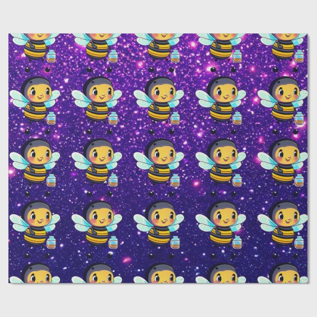 Bee Cute Charming Themed Inspired  Wrapping Paper (Flat)