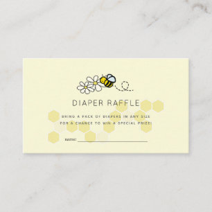 Bee Daisy Yellow Baby Shower Diaper Raffle Ticket Enclosure Card