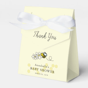 Bee & Daisy Yellow Baby Shower Favour Box