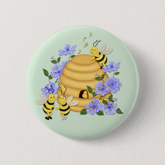 Bee Dance 6 Cm Round Badge (Front)