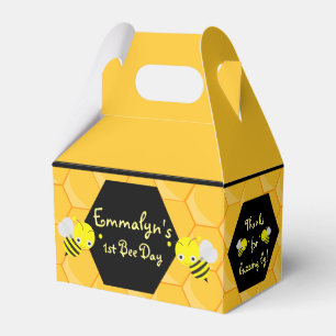 Bee Day 1st Birthday Cute Favour Box