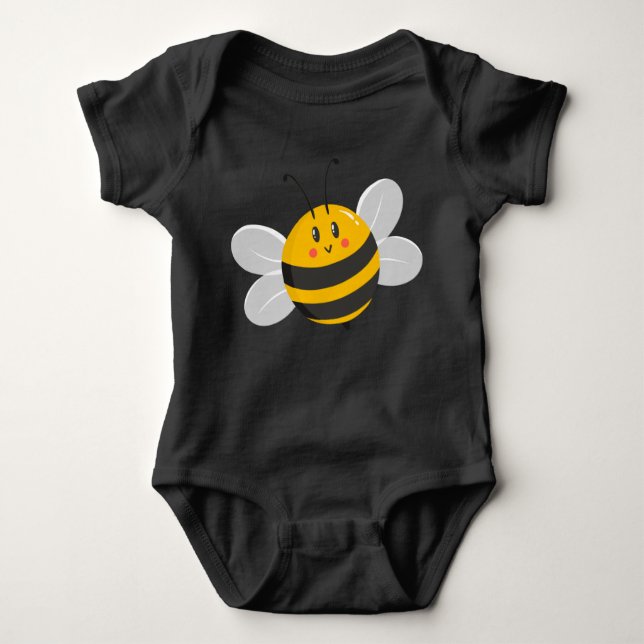 bee design for little babies  baby bodysuit (Front)