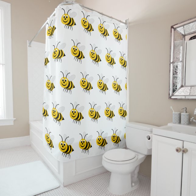 Bee Design Shower Curtain (In Situ)