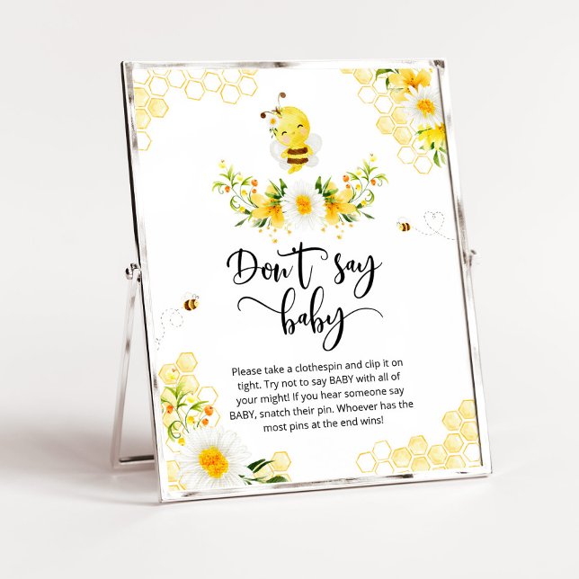 Bee don't say baby baby shower game poster (Creator Uploaded)