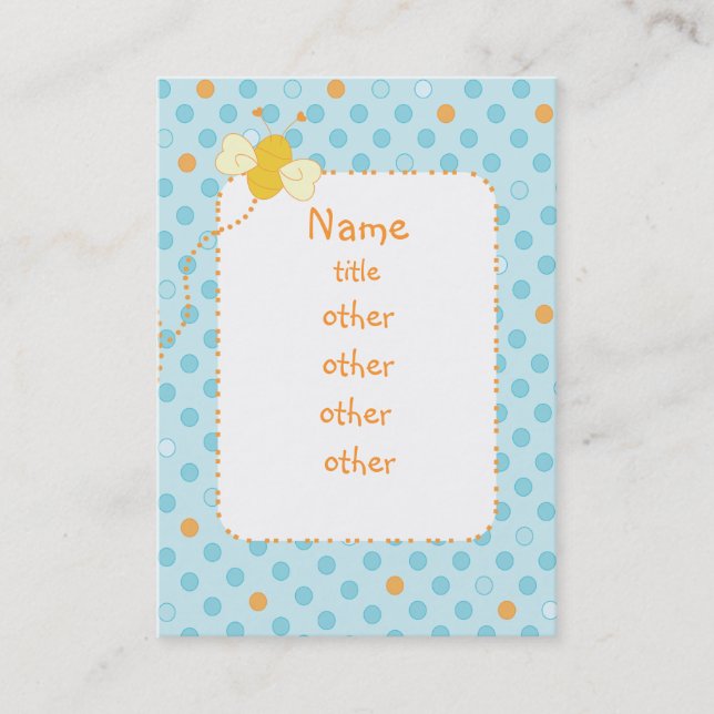 Bee-Dotted Business Card (Front)