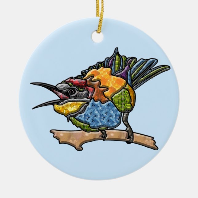 Bee Eater Bird Ceramic Tree Decoration (Front)