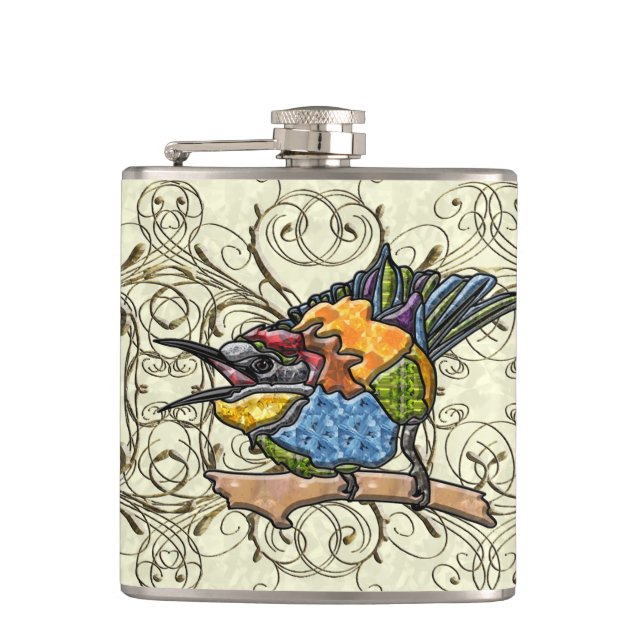 Bee Eater Bird Hip Flask (Front)