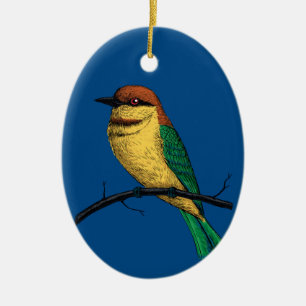 Bee eater ceramic tree decoration