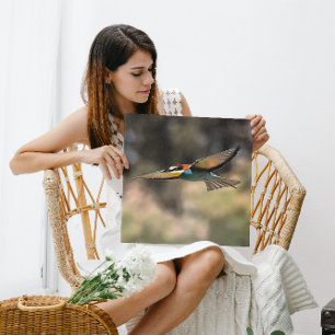 Bee Eater In Flight Realistic Artwork Canvas Print
