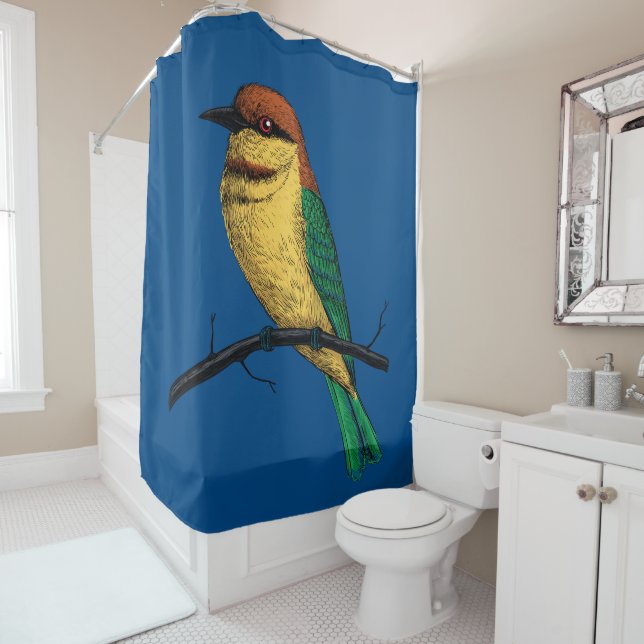 Bee eater shower curtain (In Situ)