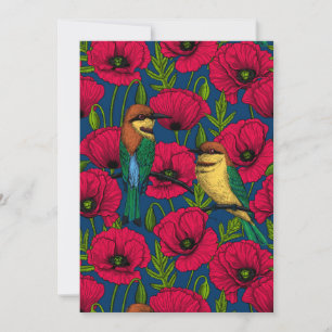 Bee eaters and poppies