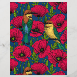 Bee eaters and poppies