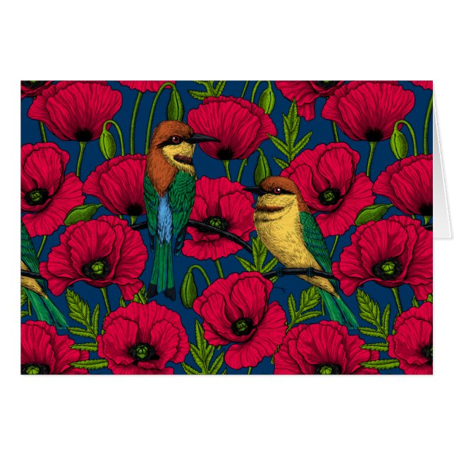 Bee eaters and poppies (Front Horizontal)