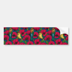 Bee eaters and poppies bumper sticker
