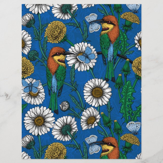 Bee eaters on blue (Front)