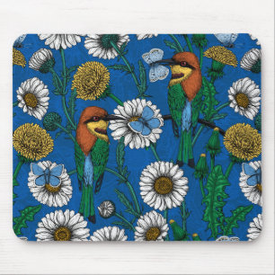 Bee eaters on blue mouse pad