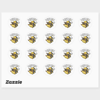 Bee Eating Ramen = BEEMEN Classic Round Sticker