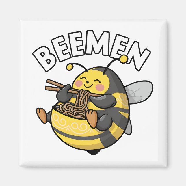 Bee Eating Ramen = BEEMEN Magnet (Front)