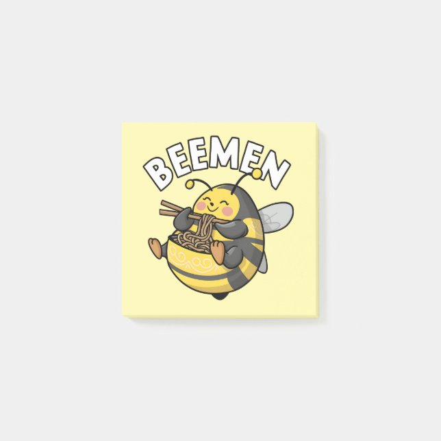 Bee Eating Ramen = BEEMEN Post-it Notes (Front)