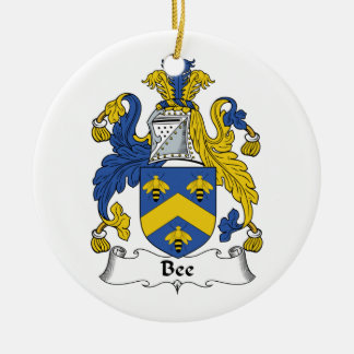 Bee Family Crest Ceramic Tree Decoration