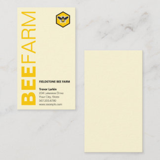 BEE Farm Logo Typography Vertical Business Cards