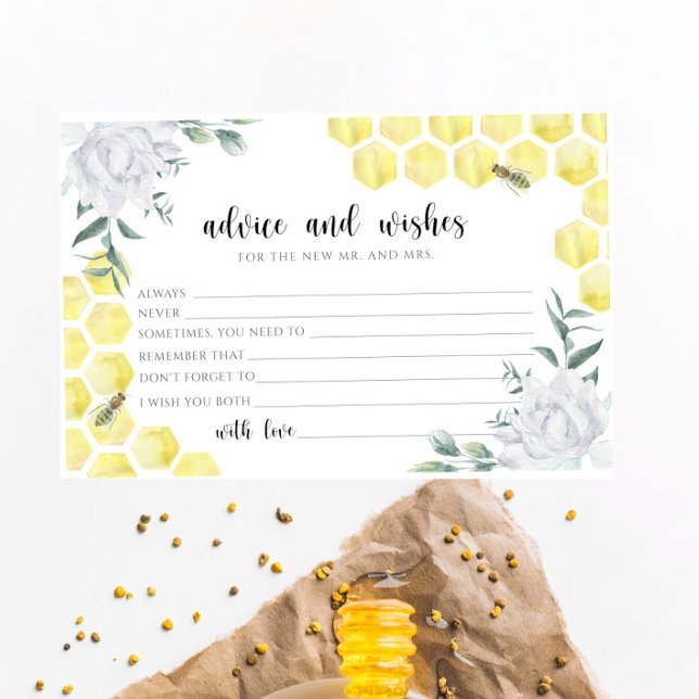 Bee floral advice and wishes bridal shower stationery (Creator Uploaded)