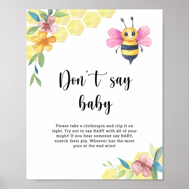 Bee floral - Don't say baby  Poster (Front)