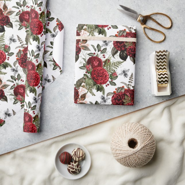 Bee Floral Elegant Gift Wrapping Paper (Crafts)