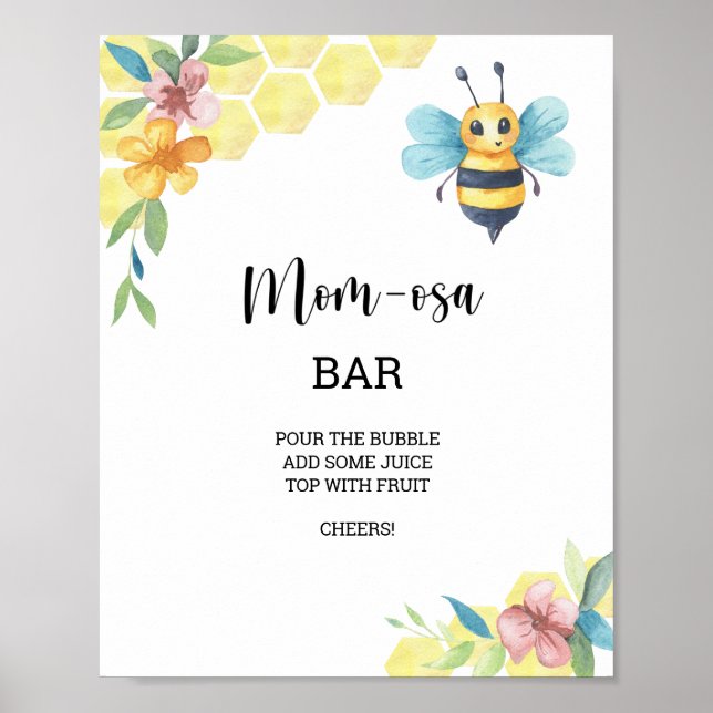 Bee floral \ Mum-osa bar  Poster (Front)
