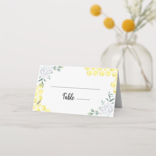 Bee floral place card (Front)