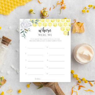 Bee floral Where were we bridal shower game