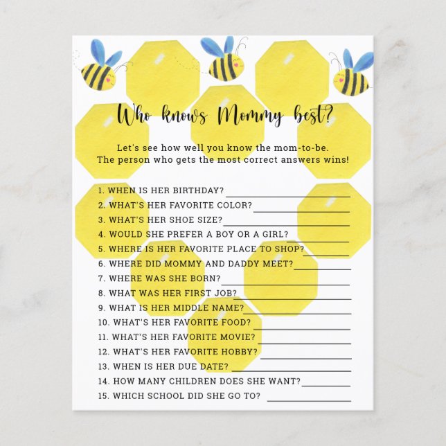 Bee floral - Who knows mummy best (Front)