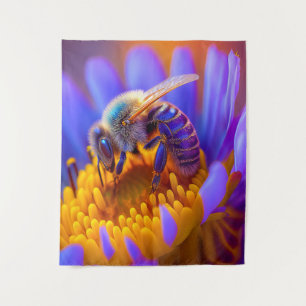 Bee Flower Calm Tranquil Nature Peaceful Season Tapestry