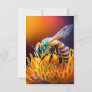 Bee Flower Calm Tranquil Nature Peaceful Season Thank You Card