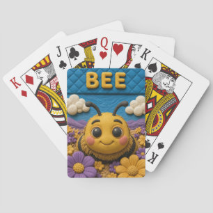 Bee Flower Field Modern KlayKoo Playing Cards