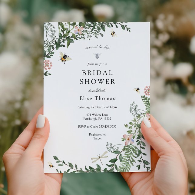 Bee Flower Garden Bridal Shower  Invitation (Creator Uploaded)
