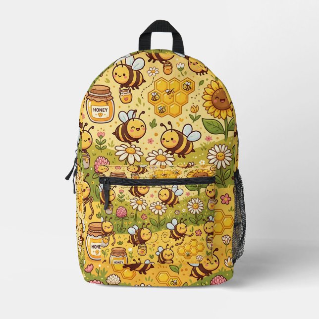 Bee Flower Honey Jar Backpack (Front)