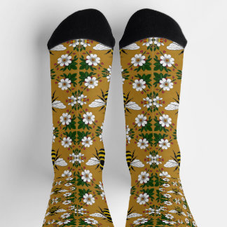 Bee Flower Pattern Socks