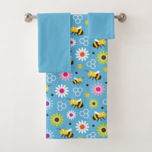 Bee & Flowers Bath Towel Set
