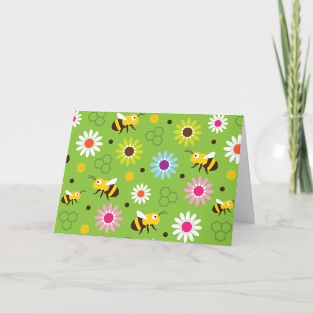 Bee & Flowers Card (Front)