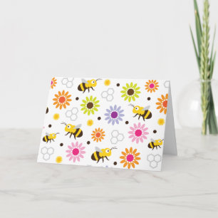 Bee & Flowers Card
