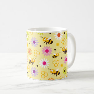 Bee & Flowers Coffee Mug