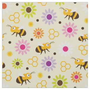 Bee & Flowers Fabric