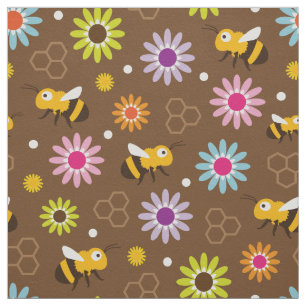 Bee & Flowers Fabric