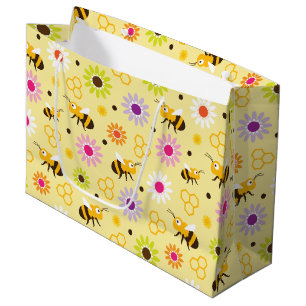 Bee & Flowers Large Gift Bag
