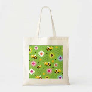 Bee & Flowers Tote Bag