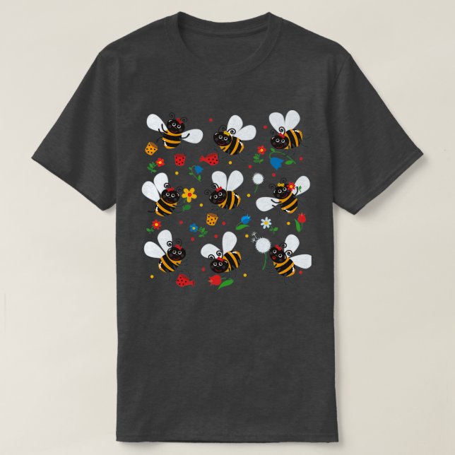 Bee For Kids Stickers T-Shirt (Design Front)