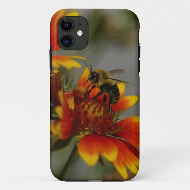 Bee foraging on a flower Case-Mate iPhone case (Back)