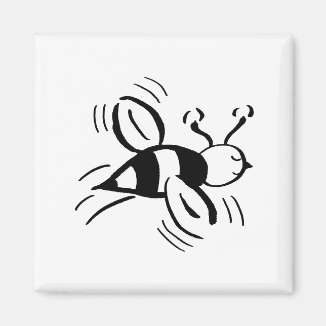 Bee Free - Black and White by Cussdum Designs Magnet (Front)